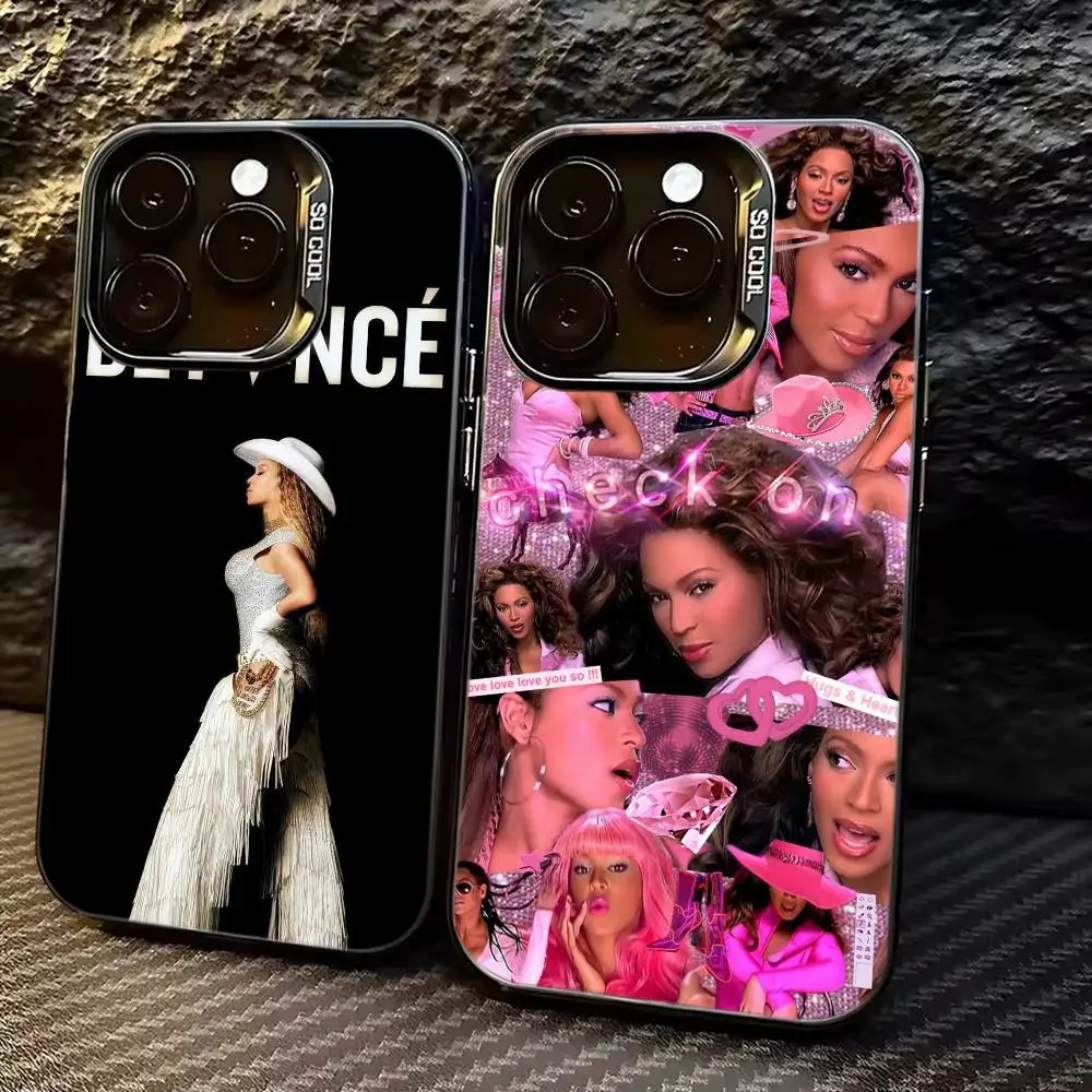 Singer B-Beyonce Phone Case For iPhone 17,16,15,14,13,12,11 Plus,Pro Max,XS,Colored Silver Plated Inside Cover
