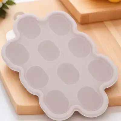 

Reusable Silicone Baby Food Freezing Tray with Cover Ice Cube Making Mold for Home Bar Coffee Cocktails Stackable Space Saving