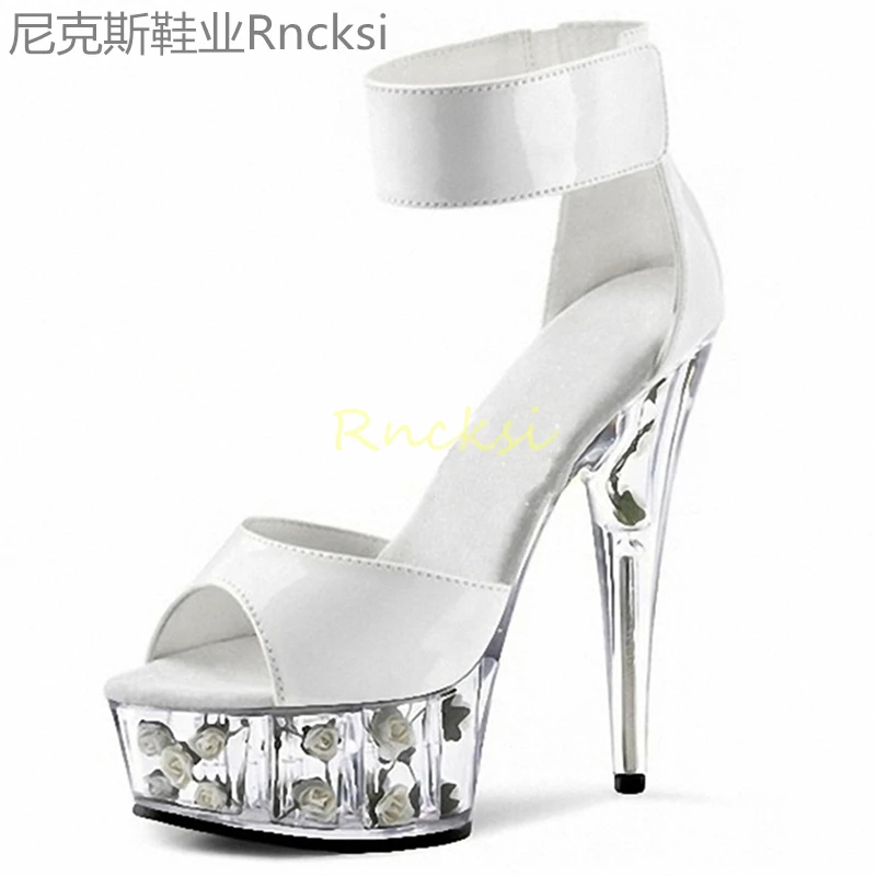 

15cm High-heeled sexy toe-leaking high-heeled shoes women's summer new fashion fish mouth with stiletto sandals women