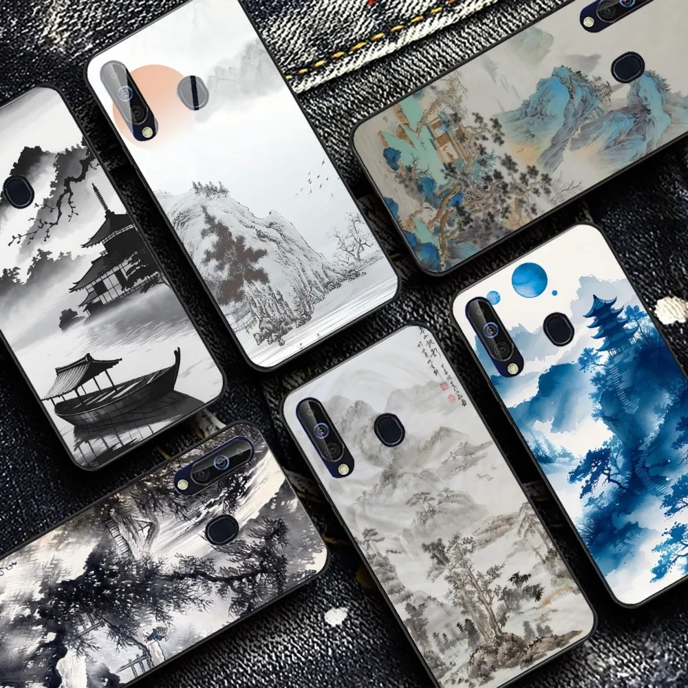 Ink And Wash Landscape Phone Case For Samsung A 10 11 12 13 20 21 22 30 31 32 40 51 52 53 70 71 72 73 91 13 shell