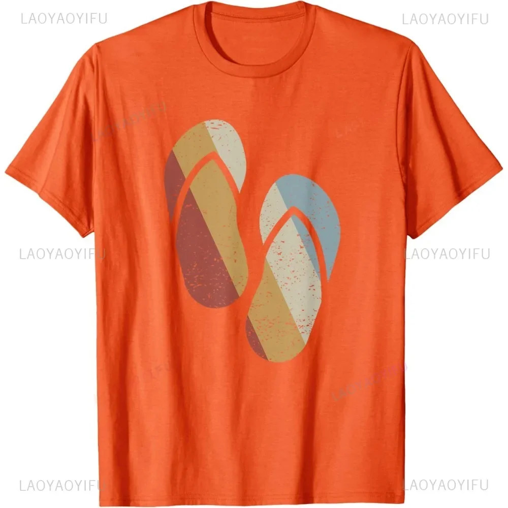 Slipper Flip Flops Retro Style Graphic Printed Satire Joke T-Shirt Casual Fashion Loose Harajuku Beach Leisure Activities Tshirt