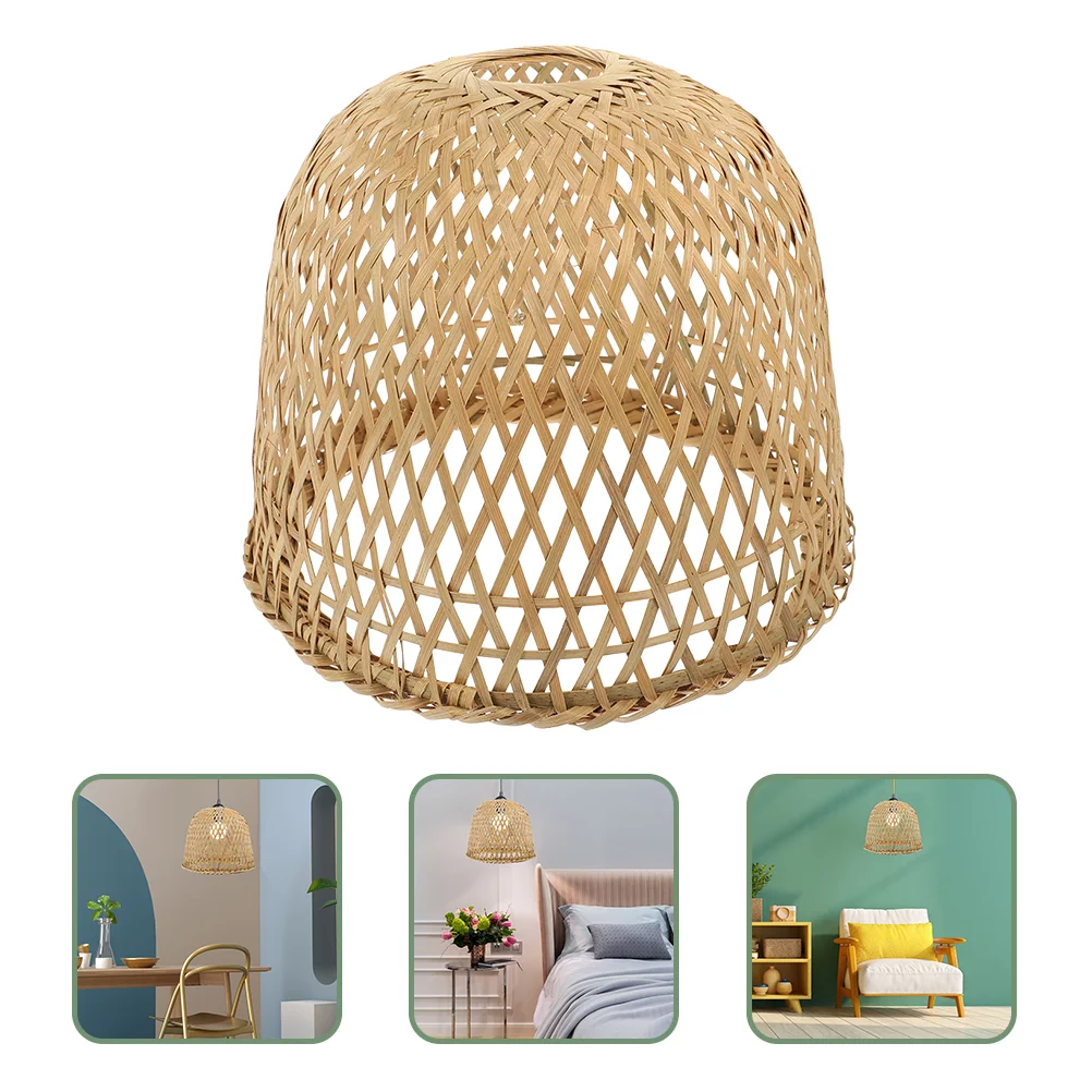 2 Pcs Bamboo Lampshade Light Bulb Lampshades Decor Replacement Weaving Household Restaurant