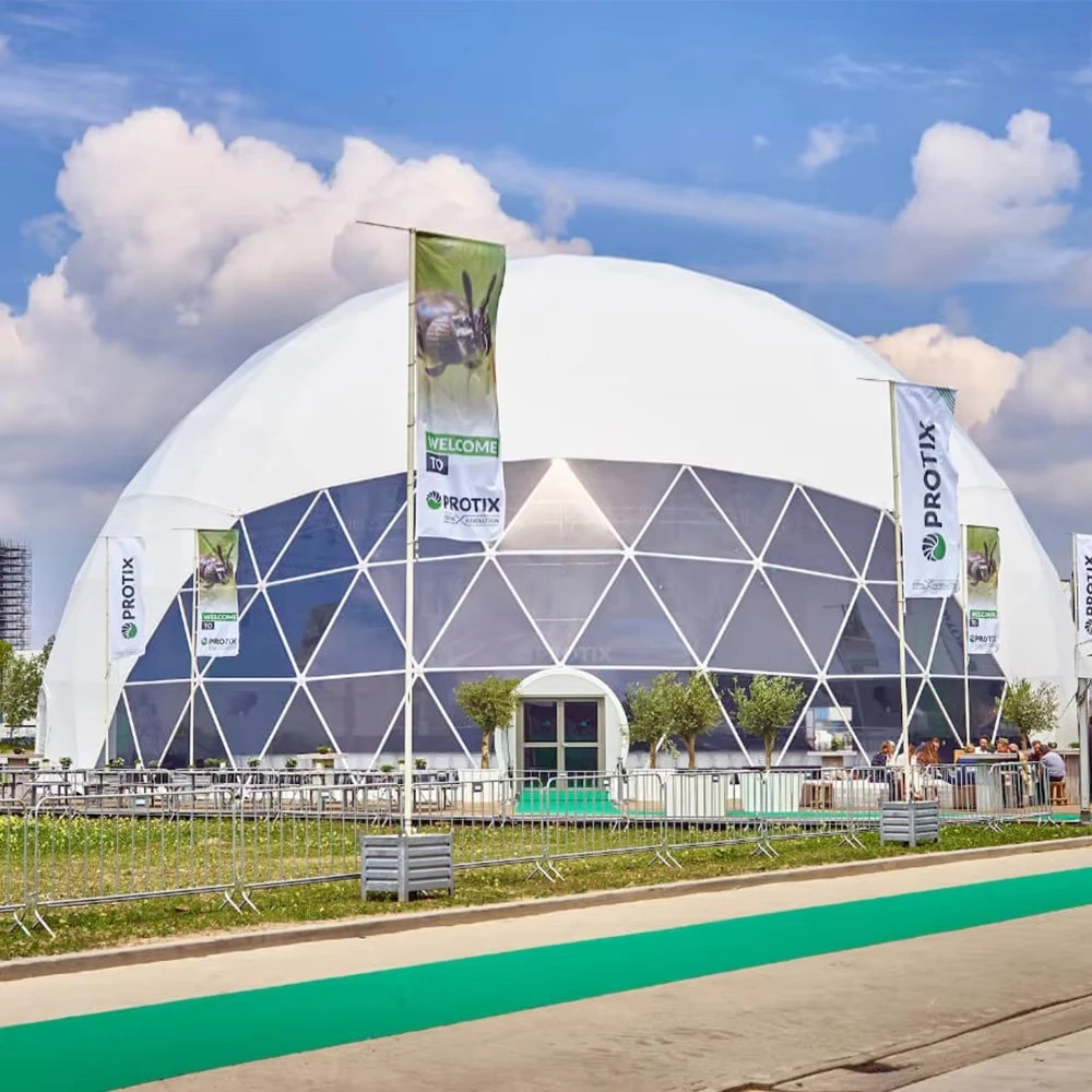 Large Geodesic Dome Tent Heavy Duty Commercial Pavilion Outdoor Exhibition Trade Fair Festival Event Showroom Custom OEM Shelter