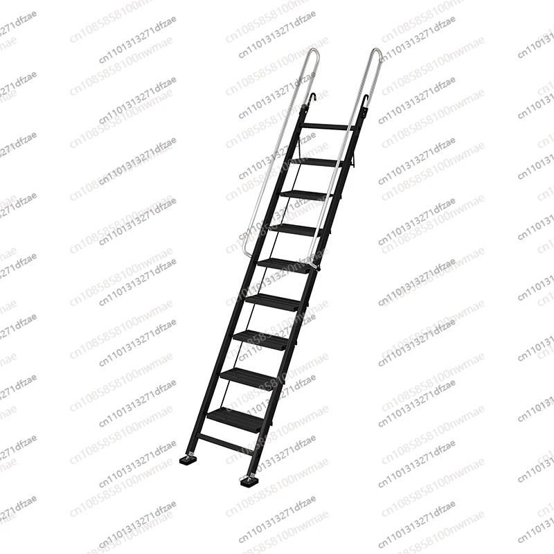 Outdoor Handrail Stairs Folding Ladder Aluminum Alloy Upper Roof Telescopic Attic Special Ladder Indoor