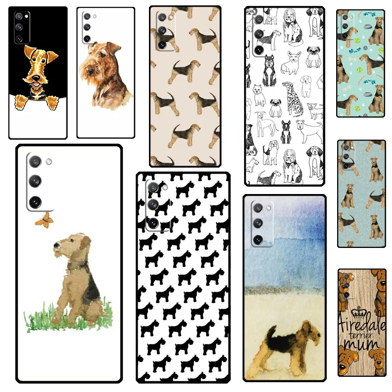 Funda de teléfono con perro Airedale Terrier para Samsung Galaxy S25 Ultra S9 S10 S20 S20 S21 S22 S23 Plus S24 FE