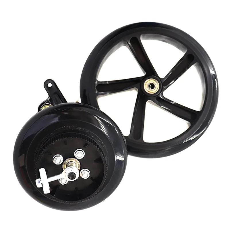 NEW 6 inch 140mm Pu solid rear wheel with Drum brake kit for small surf electric scooters wheels 6 inch Castor wheels