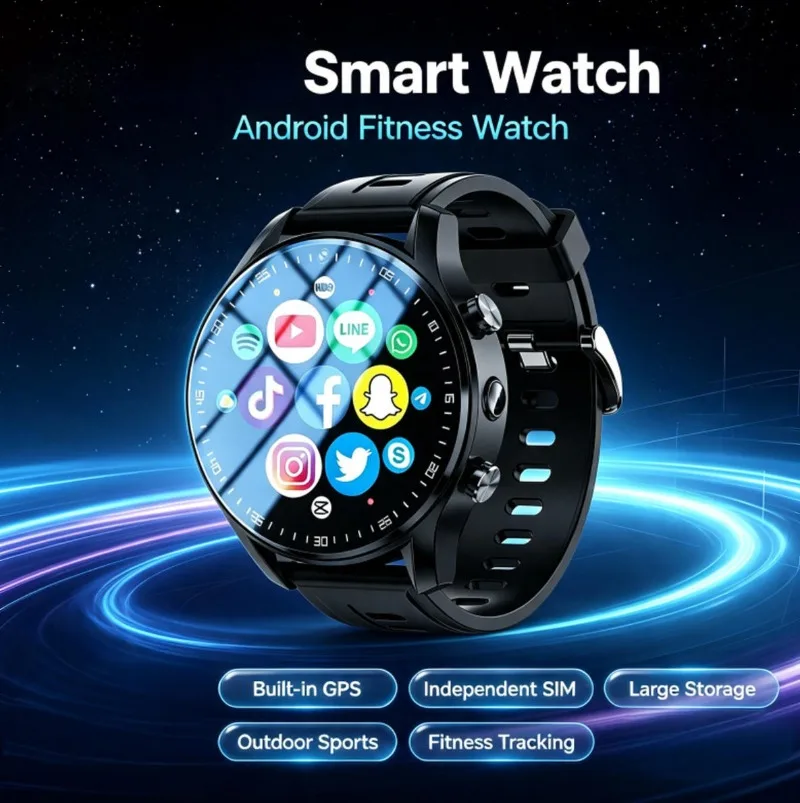 Unisex Fitness Smart Watch Large Storage Bluetooth Call Multi-App Fitness Tracking Sports Wristwatch For Men Women Running