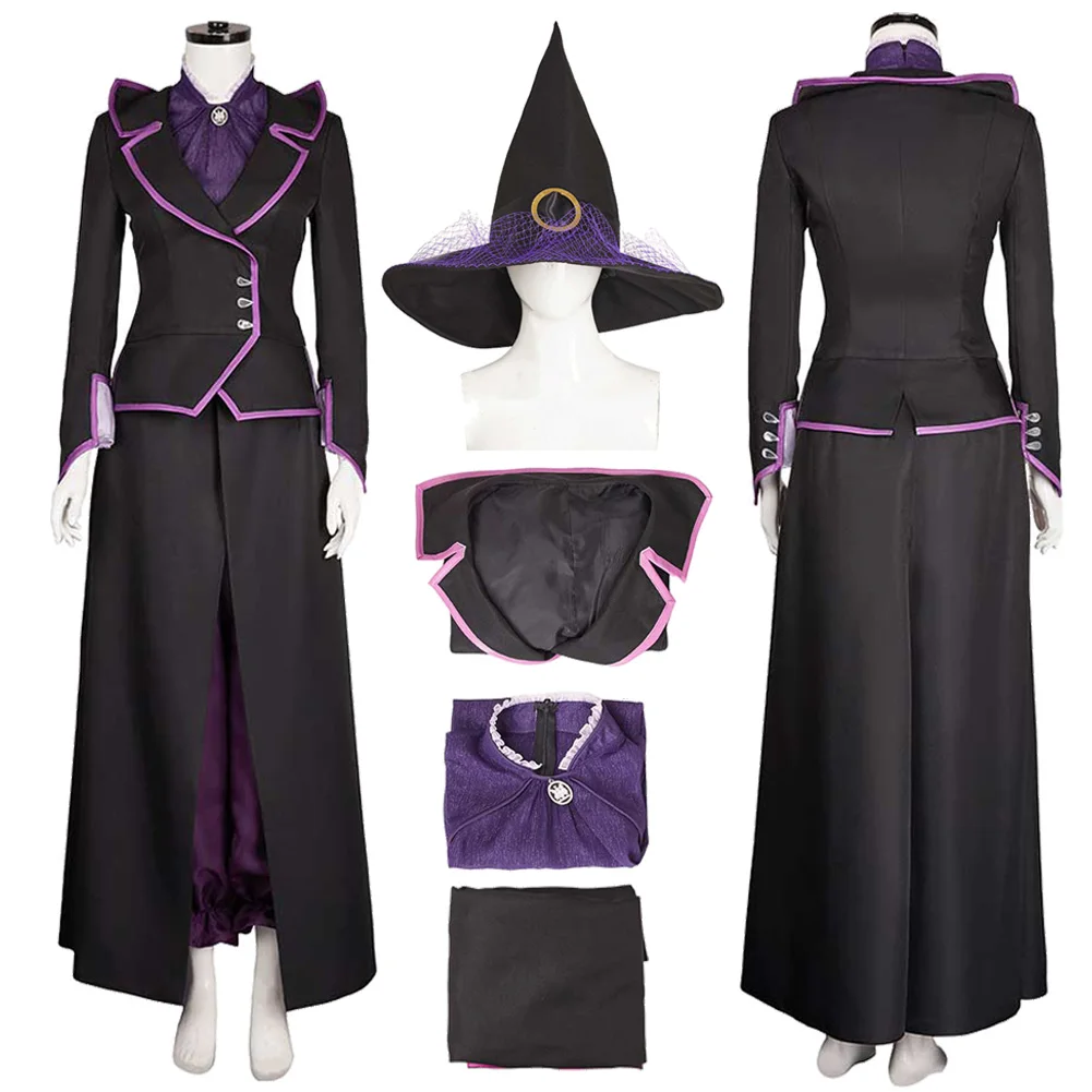 Witch Agatha Cosplay Costume Hat Uniform Shirt Coat Skirt Outfits TV Dark Diary Women Halloween Party Carnival Role Play Suits