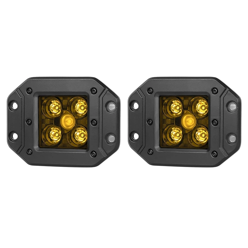 25W LED Off-Road Work Light Waterproof Driving Light Square Fog Light Yellow Light For Car Truck Atv Trailer Motorcycle