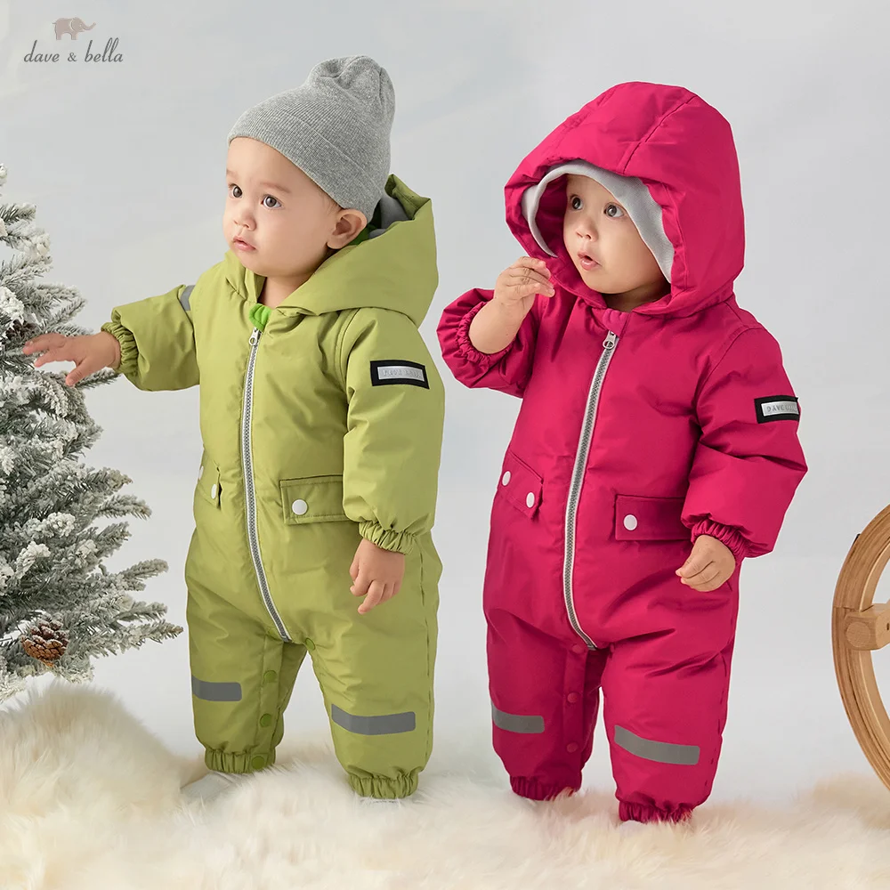 

Dave Bella Newborn Clothes Winter Baby Boys Girls White Duck Down Jumpsuit Waterproof Outerwear Children Hooded Romper DB4243674