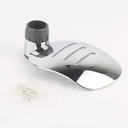High Quality Soap Dishes Silver ABS Engineering Plastics Soap Holder Leaf Shape Adjustable Rail Slide Tray Bathroom Gadget