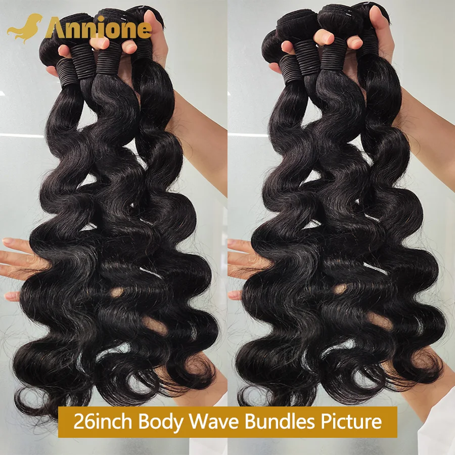 22 24 26 Inch Body Wave Bundels Menselijk Haar Braziliaans Haar 1/3/4 Stuks 100% Menselijk Haar Bundels Natuurlijke Zwarte Remy Hair Extensions