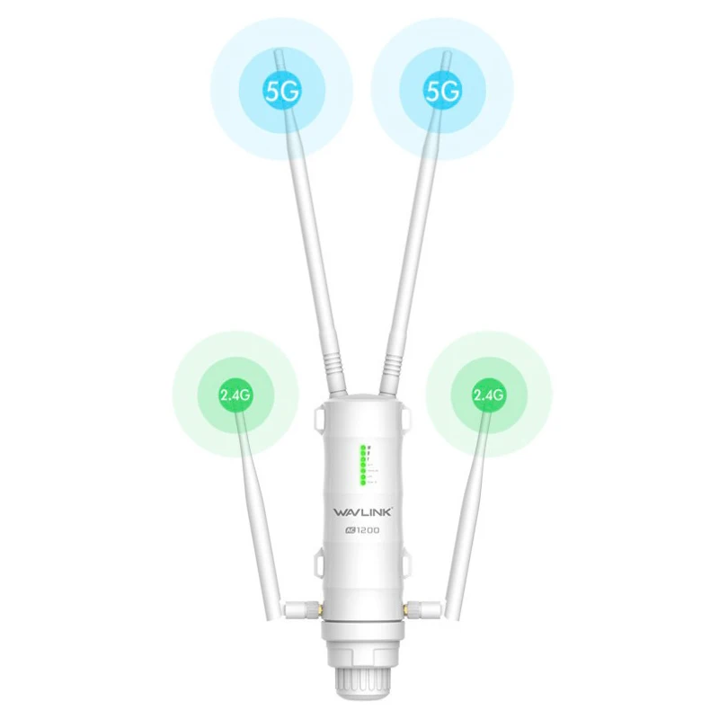 

Wavlink AC1200 2.4G/ 5G High Power Outdoor Waterproof Long Range Extender Dual Band Wireless AP Wifi Signal Booster Repeater
