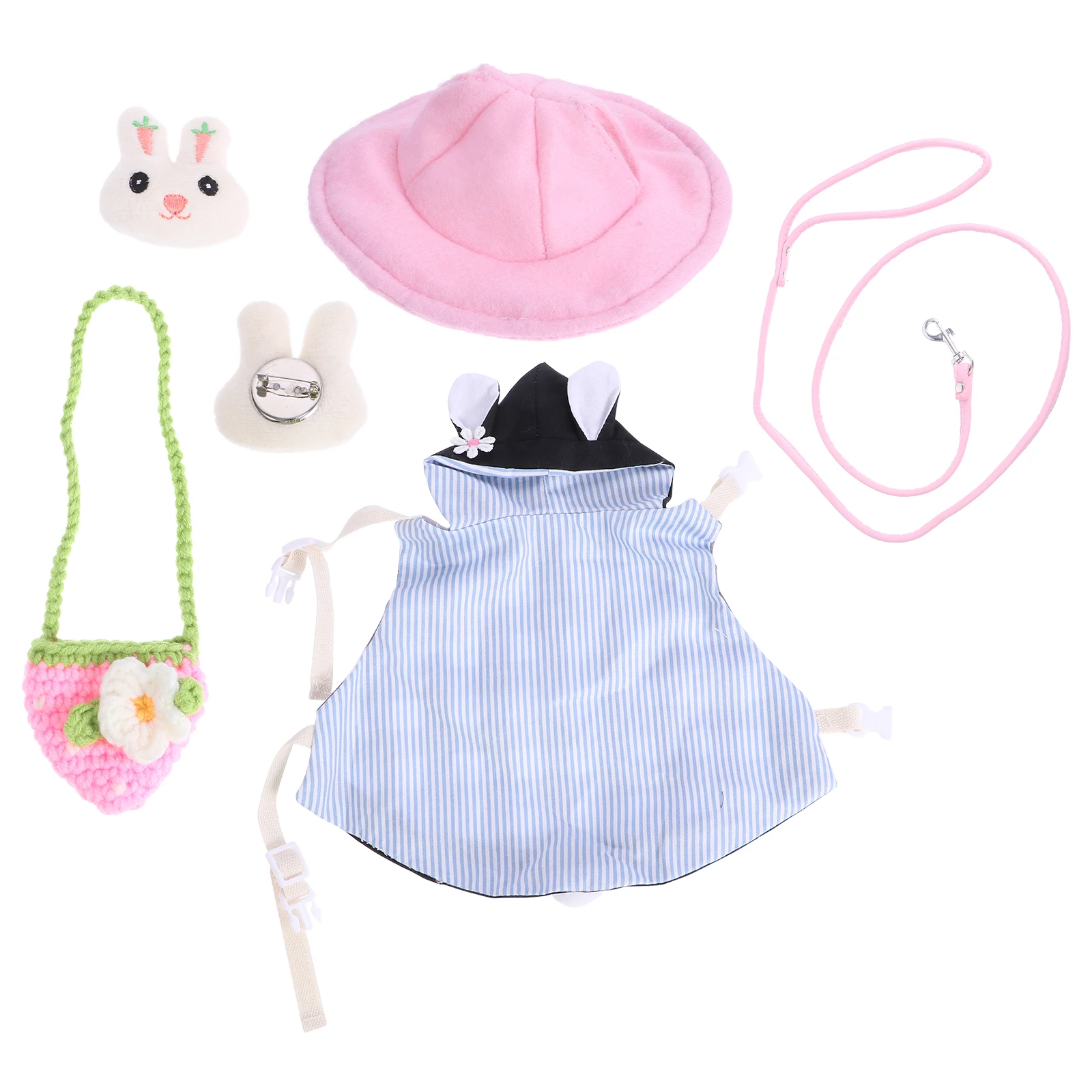 

Pet Clothes Vest Traction Rope Set Accessories Rabbit Leash Hamster Harness Dress Up Grey Small Animal Supply Travel