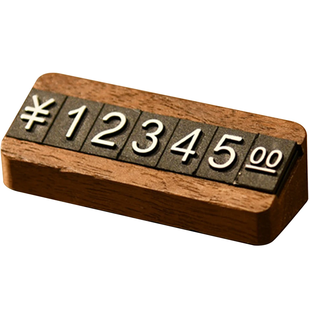 Wooden Price Tag Cube Adjustable Assembly Number Pricing Counter Jewelry Tags For Pricing Label For Retail Stores Shopping Mall