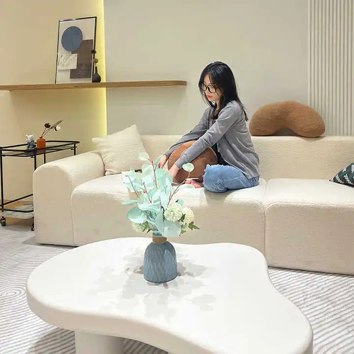 ！@Modern Nordic Brief Beauty Salon and Clothing Store Furniture Living Room Sofa with Tofu Piece Cloth
