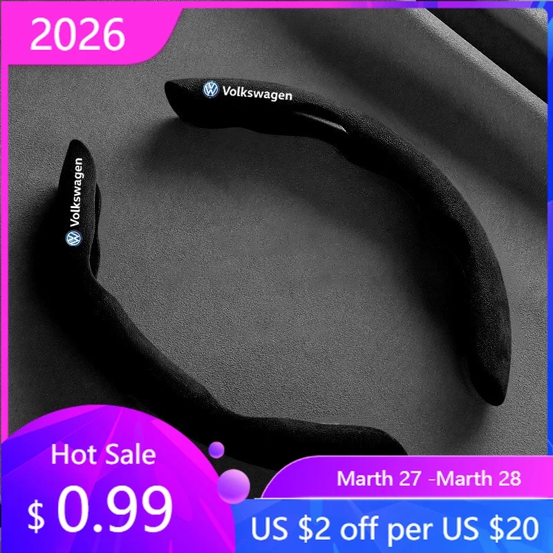 

Чехол на руль из замши для VW Golf GTI 2026, впитывающий пот, нескользящий, для VW Volkswagen Polo Golf 6 5 7