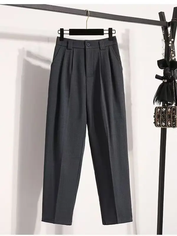 

Летние приталенные брюки-шаровары с высокой талией, прямые, укороченные, маленького размера, в стиле «сигареты», элегантные, для офиса