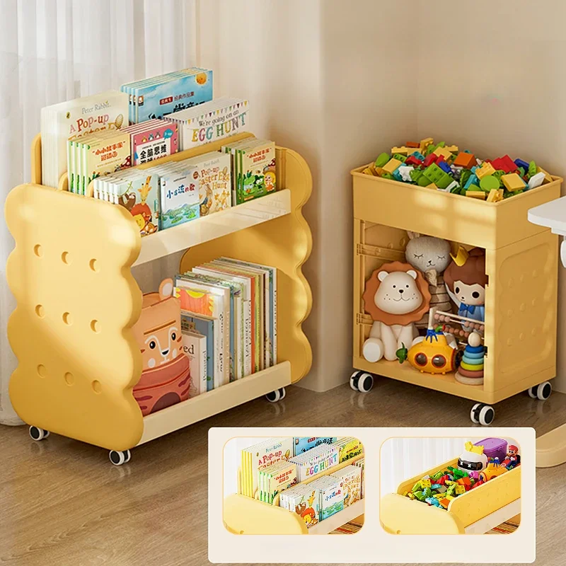 Large Desk Side Bookshelf Organizer Mobile Document Storage Rack Bookshelf Desk Storage Shelf Kid Picture Book Home Organizer