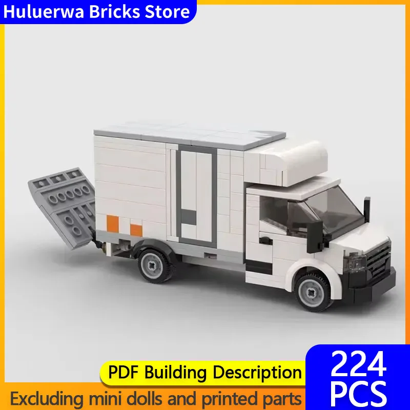 City Car Model MOC Building Brick Refrigerated Transport Vehicle Modular Technology Gift Holiday Assemble Children Toy Suit