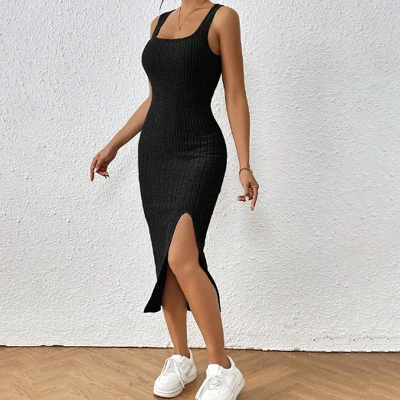 Bodycon Dress Summer Spring Sleeveless Vestido Long Macaroon Color Dresses Jumpsuit Playsuit