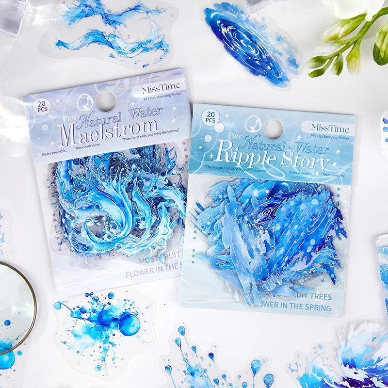 20 stücke/1 los kawaii Schreibwaren Aufkleber natürliche wasser umwelt junk zeitschrift Dekorative Scrapbooking DIY Handwerk Aufkleber