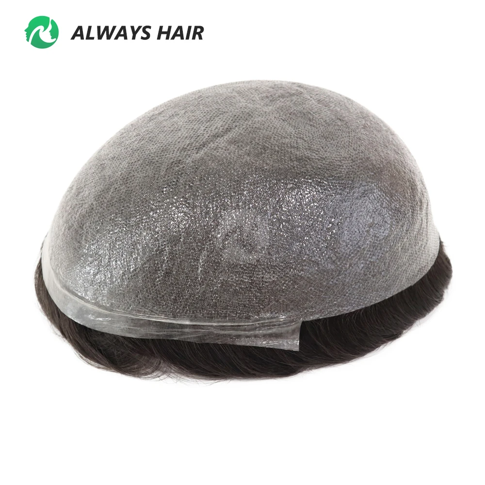 NG – Super dünne Haut, 0,02–0,03 mm, Herren-Toupet, natürlicher Haaransatz, indisches Echthaar, Perücke, Herren-Kapillarprothese, Herrenhaar