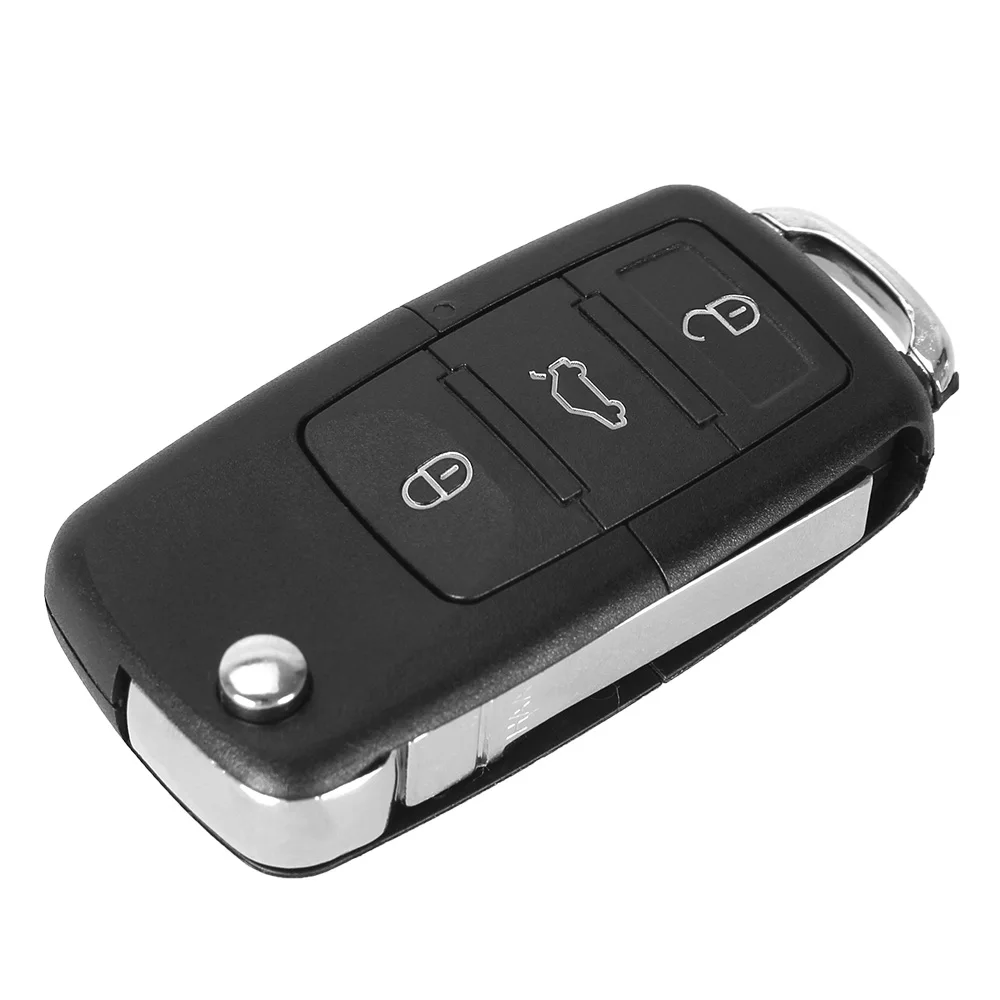 KEYYOU 3 pulsanti pieghevole auto Remote Flip Key Shell Case Fob per VW Passat Polo Golf Touran Bora Ibiza Leon Octavia Fabia