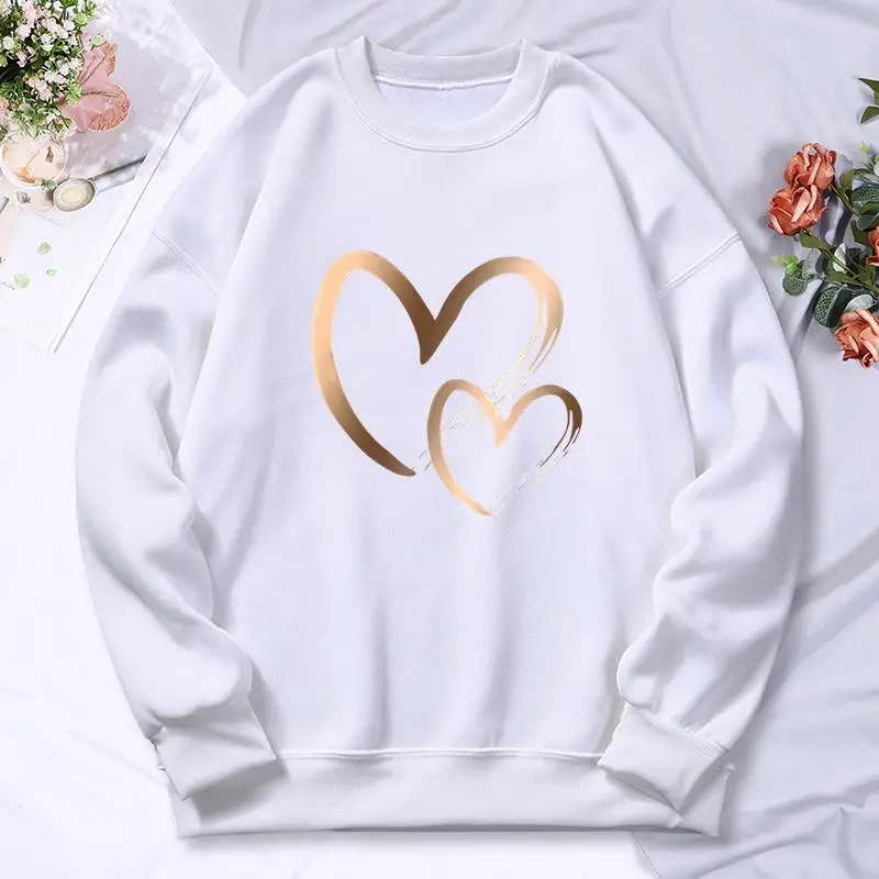 Love Pattern Printing Women\'S Sweatshirt Simple Comfortable Versatile Hooded Street Fashion Hoodies Hip Hop Casual Female Tops