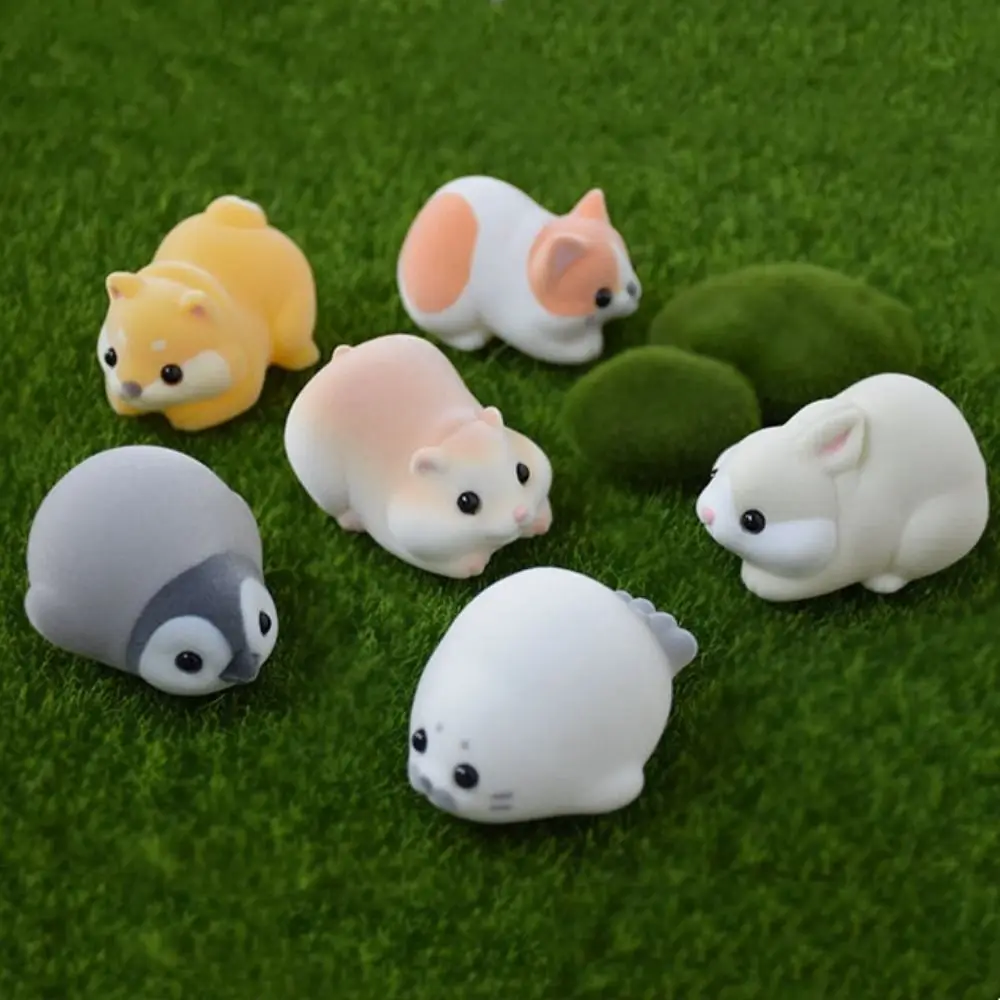 Chubby Hamster Penguin Squeeze Toy Flocked Seal Bunny Animal Figure Stress Relief Toy Cute Desktop Ornaments Gifts for Girls
