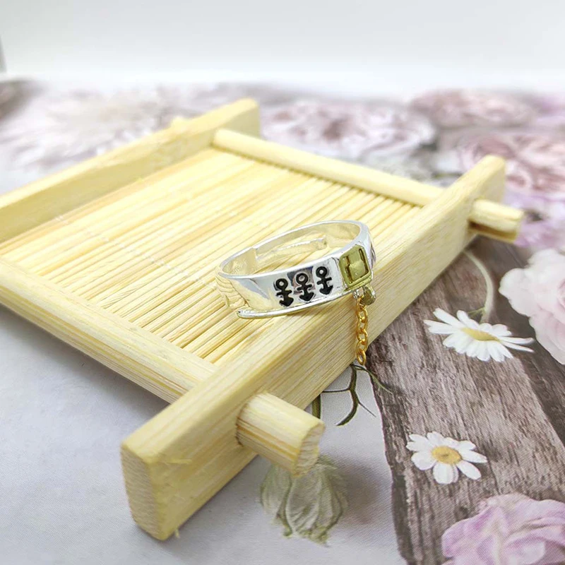 애니메이션 조조 기묘한 모험 반지, 쿠조 조타로 코스프레 손가락 반지, 쥬얼리 소품 액세서리, 조정 가능한 유니섹스 금속 반지 선물