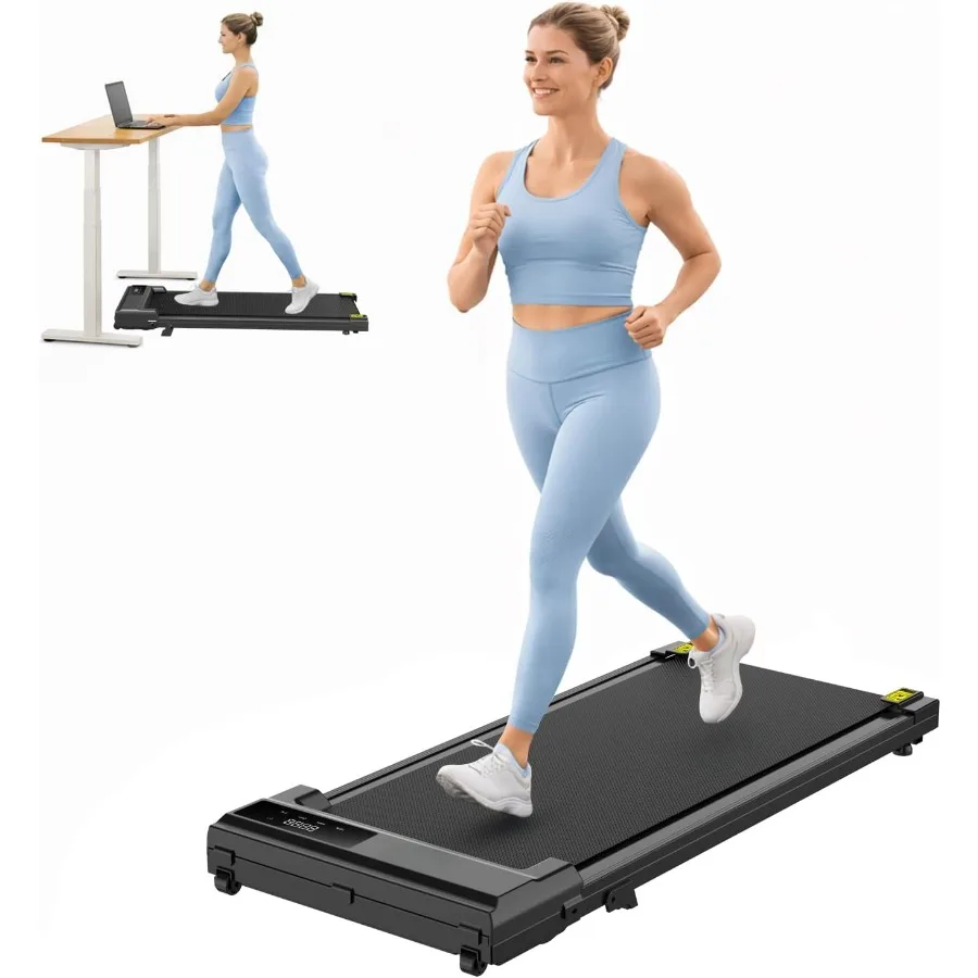 Under desk walking pad for small apartments: quiet folding treadmill with manual incline, 2.5HP motor, basic LED display, shock