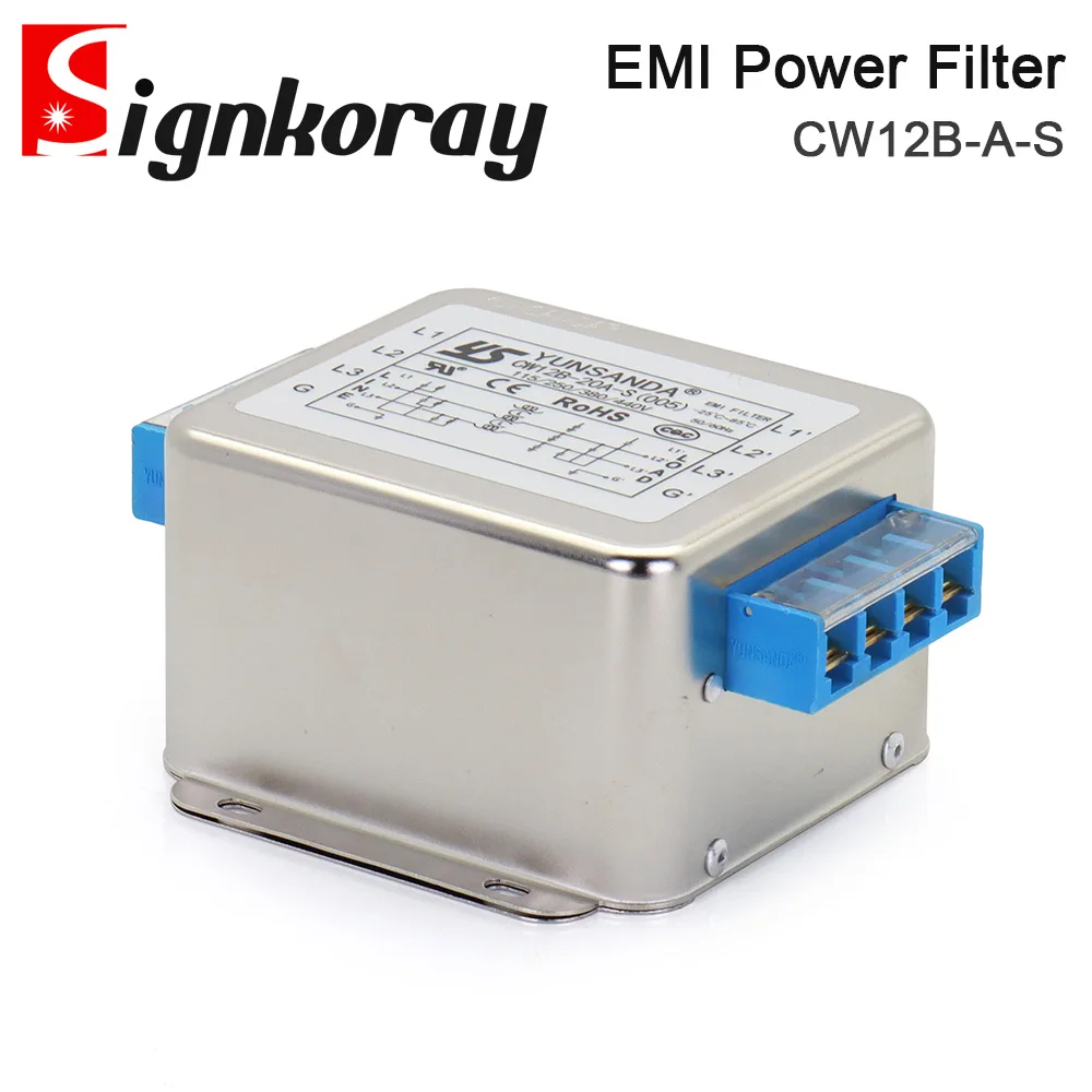 SignkoRay EMI Power Filter CW12B-3A 6A 10A 20A 30A 40A 50A 60A 380V 3Phase Interference Purification