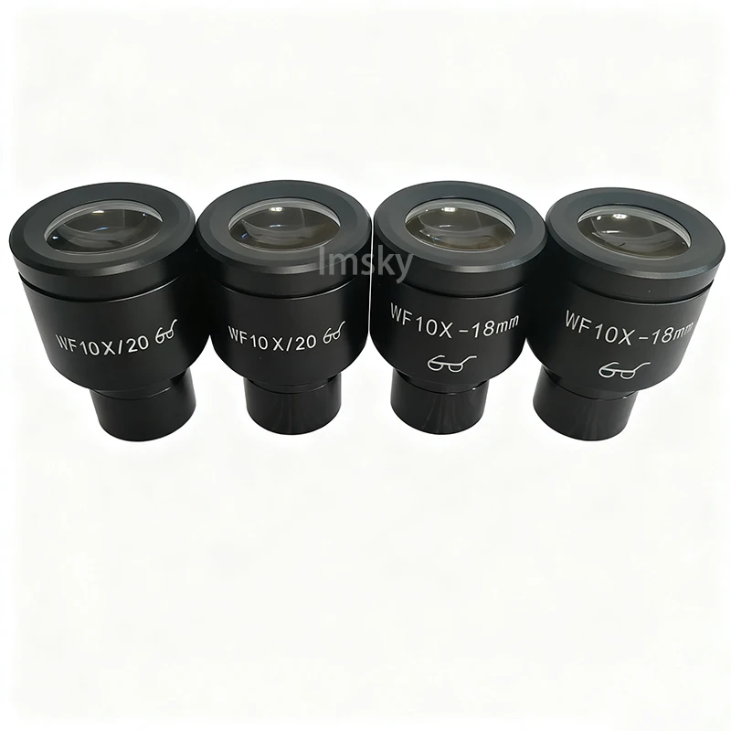 WF10X مجهر عالي النقطة Eyepiecefield of View 20 مللي متر 18 مللي متر عدسة جبل حجم 23.2 مللي متر للمجهر البيولوجي بمقياس
