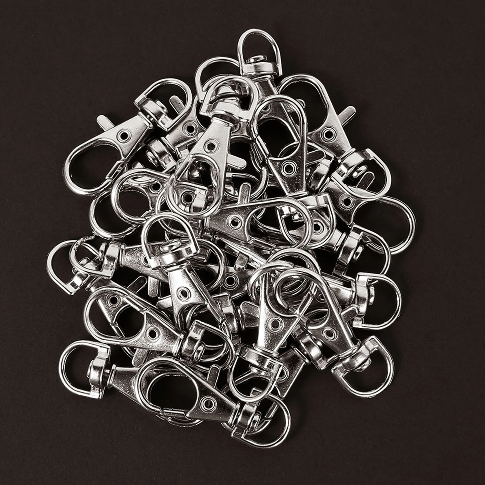 25–200 Stück drehbare Karabinerverschluss-Karabinerhaken aus Edelstahl, Schlüsselanhänger-Verschluss, D-Ring-Karabinerhaken für Schlüsselanhänger, Schmuck, DIY-Handwerk – Detail 7