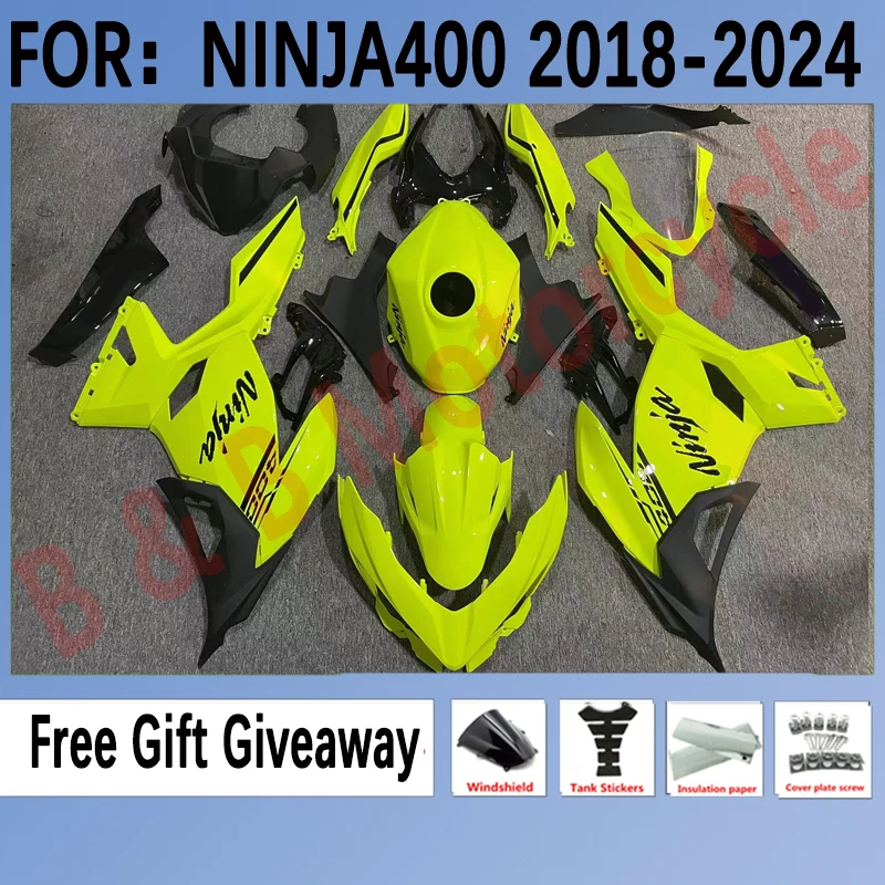 

Для Ninja400 2018 2019 2020 2021 2022 2023 2024 полный комплект обтекателей кузова для Ninja 400 2018-2014 Набор флуоресцентный зеленый