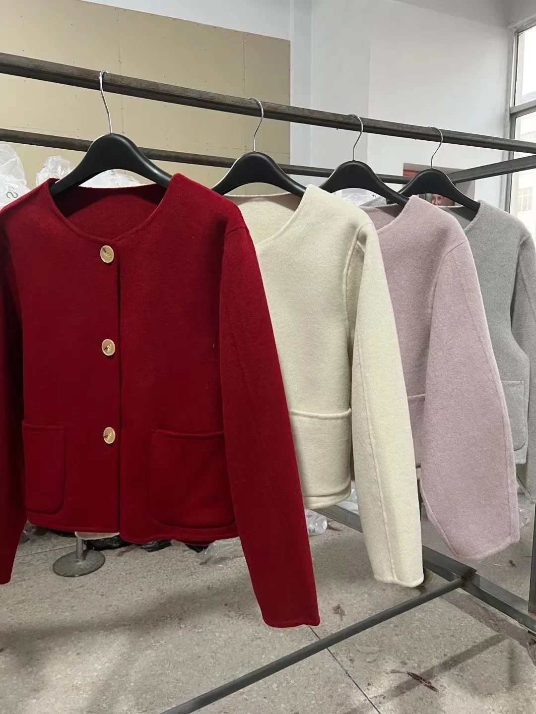Women Short Double-Sided Cashmere Coat 100% Pure Wool Solid Color Casual Fashion Autumn Winter High-End Down Coats Buitreraptor