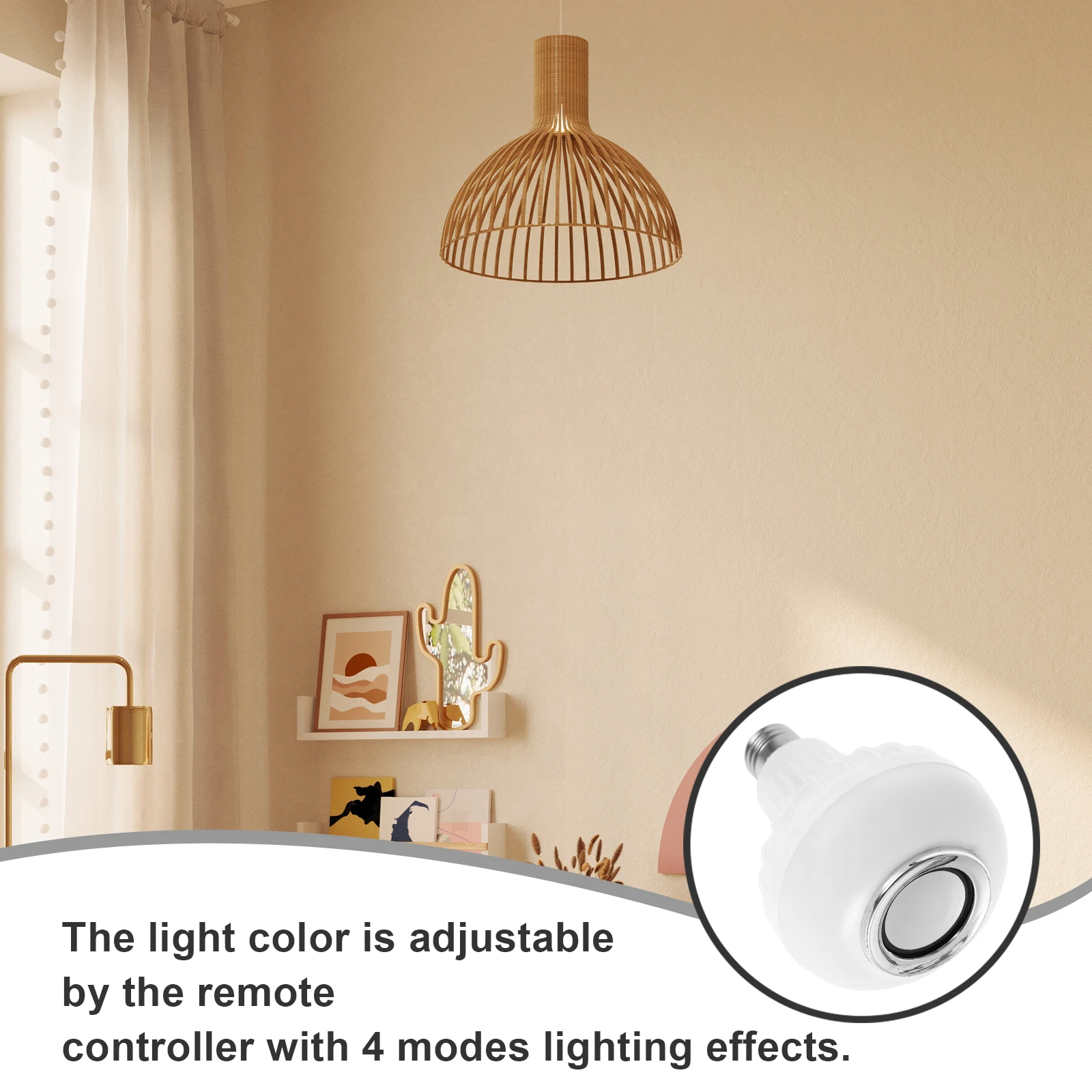 

Rgb Led Light Bulb Speaker 13.5X9.5X9.5Cm Multicolor Dimmable Remote Control Music Lamp For Home Decor