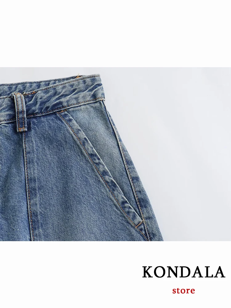 Imagem -04 - Kondala-streetwear Jeans Chique Feminino Calças Lare Calças Cargo Bolsos Soltos Zíper Esportivo Garota Legal Moda Y2k Outono 2023