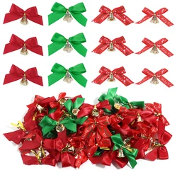 Kerst Strikje 10 Stuks Delicate Strik Bells Kerstcadeau Strikken Met Kleine Bells DIY Bows Craft Kerstboom Decoratie