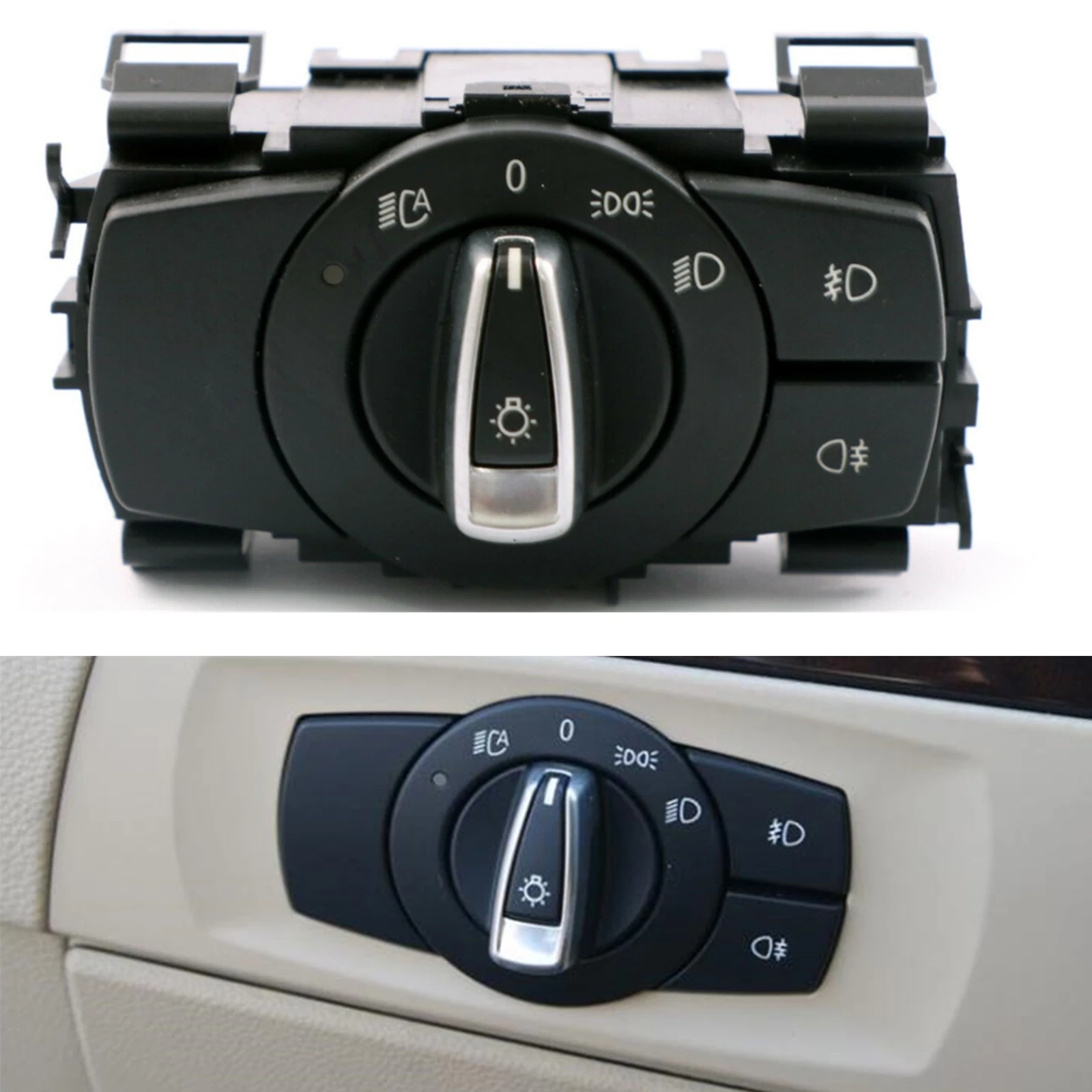 Car Interior Headlamp Button Switch Assembly For BMW 320i 325i 330i 335i M3 2008 2009 2010 2011 Base Version