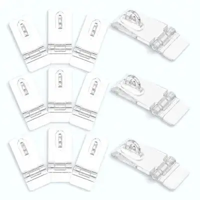 12Sets Plastic Hasp Latches Clear Acrylic Locks for Jewelry Box Buckle Cabinet DIY Craft Storage Box Easy Assembly Disassembly