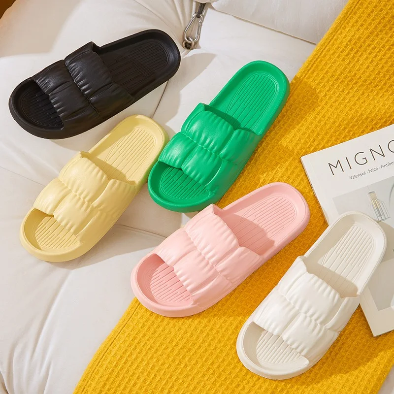 Тапочки Cloud на мягкой подошве, домашние и уличные пляжные сандалии на толстой платформе, нескользящие шлепанцы из ЭВА для ванной комнаты, весна-лето, осень-зима Тапочки Cloud на мягкой подошве, домашние и уличные пляжные сандалии на толстой платформе, нескользящие шлепанцы из ЭВА для ванной комнаты, весна-лето, осень-зима