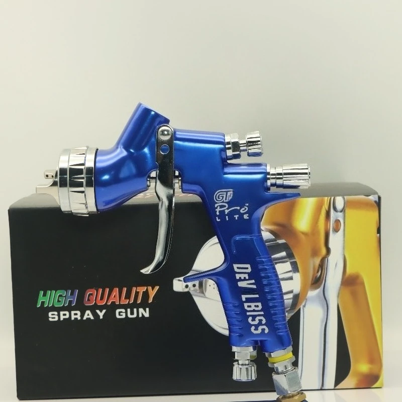 New Spray Gun  GTl Pro Painting Gun T110/te20/1.3mm/1.8mm Nozzle Glod with Mixing Cup Water Based Air Spray Gun Airbrush