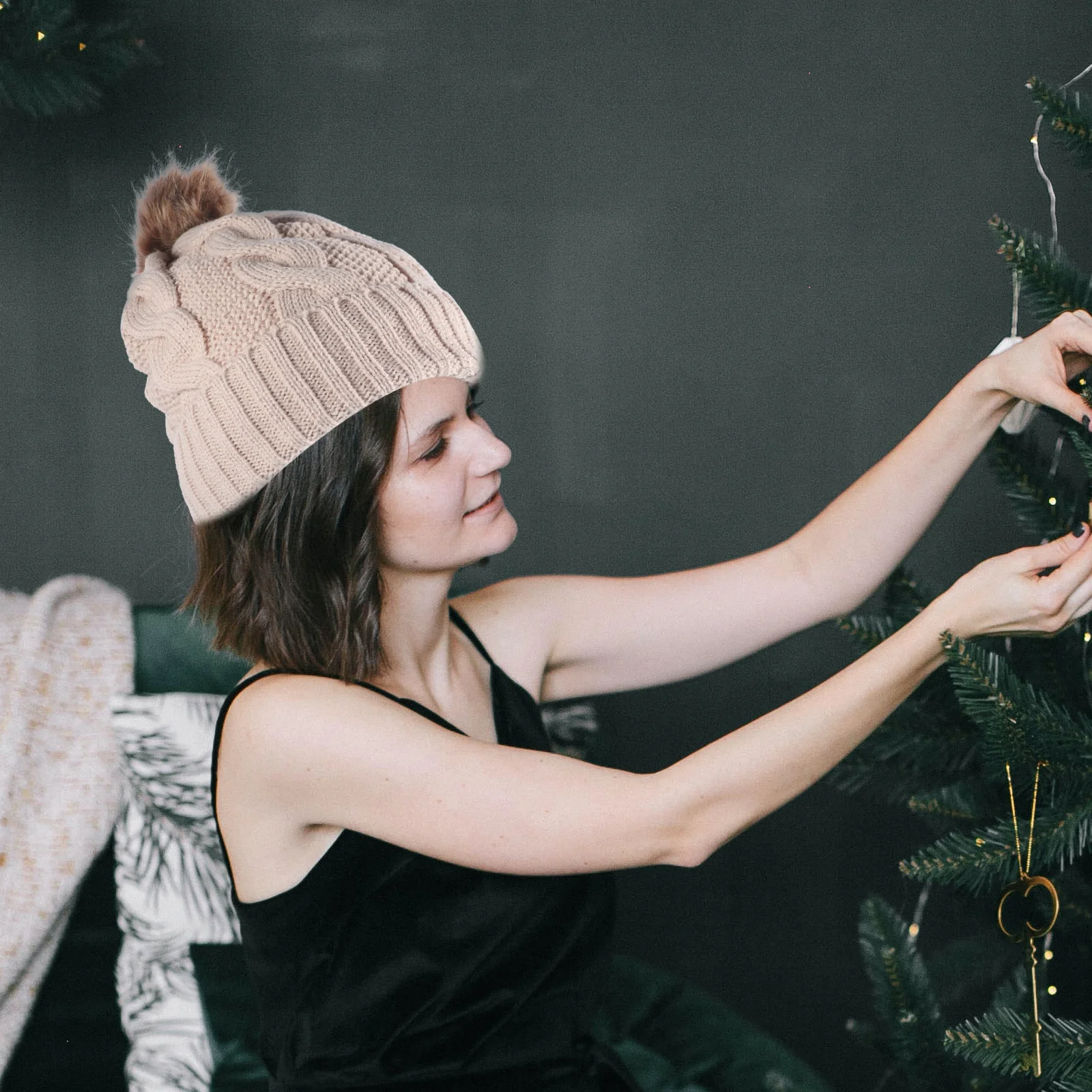 Chapeau chaud épais portable pour femme, extérieur, femme, hiver, 3 pièces