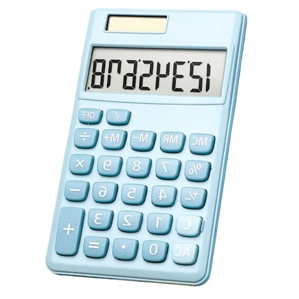 8-Digit Mini Calculator Solar Powered Large Display Multipurpose Basic Scientific Calculator