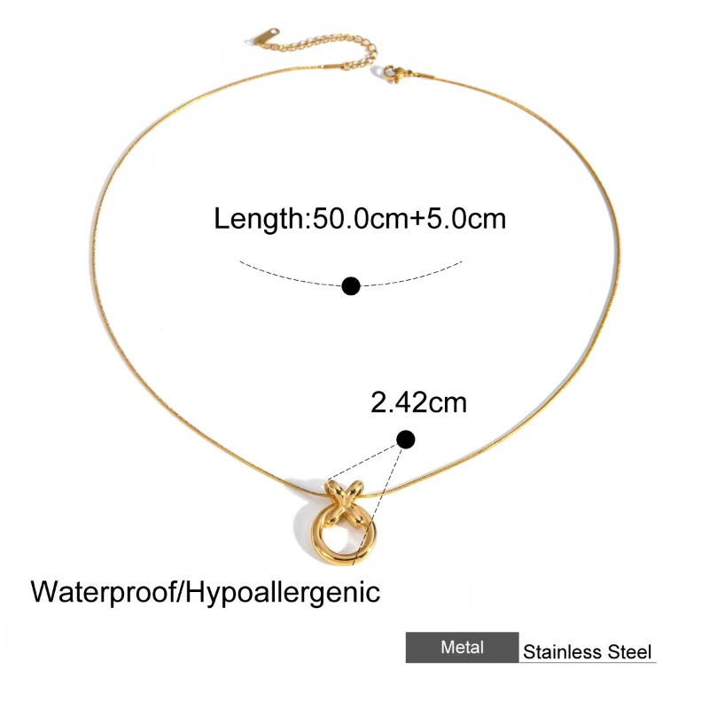 XO Integrierte Geometrische Anhänger Edelstahl Männer Frauen Licht Luxus Mode OL Halsketten Charme Schmuck Geburtstag Geschenk – Detail 1