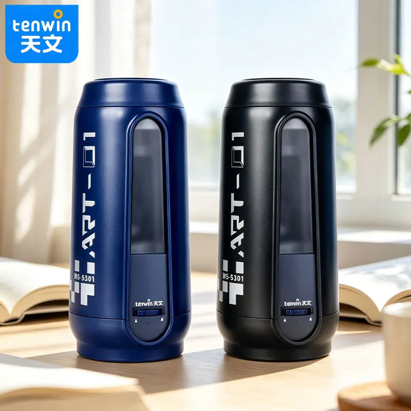 Tenwin Fully automatic pencil sharpener. Short pencil tip for sharpening. Saves pencils. Student pencil sharpener.