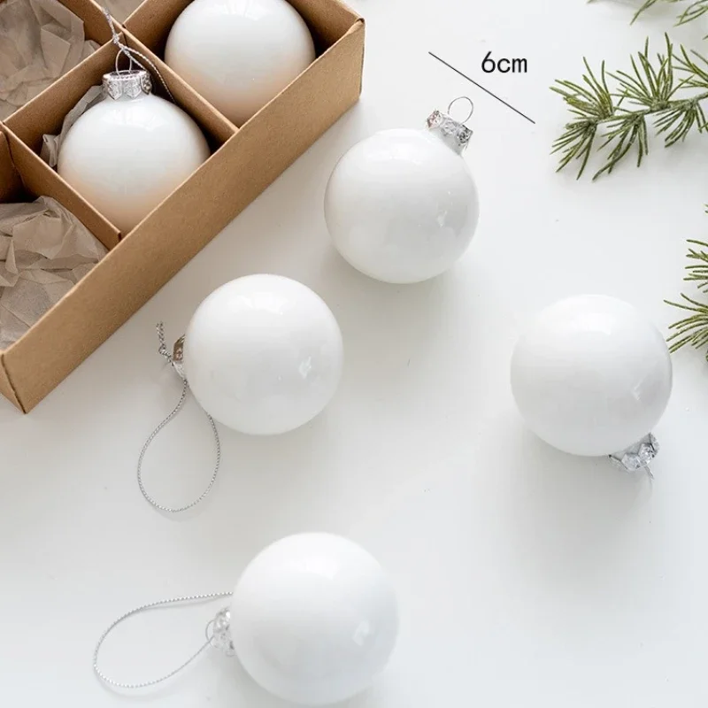 6/25pcs 4-6cm Glass Christmas Balls Set Multicolor Christmas Decorations 2025 New Year Xmas Tree Ornaments for Home Party