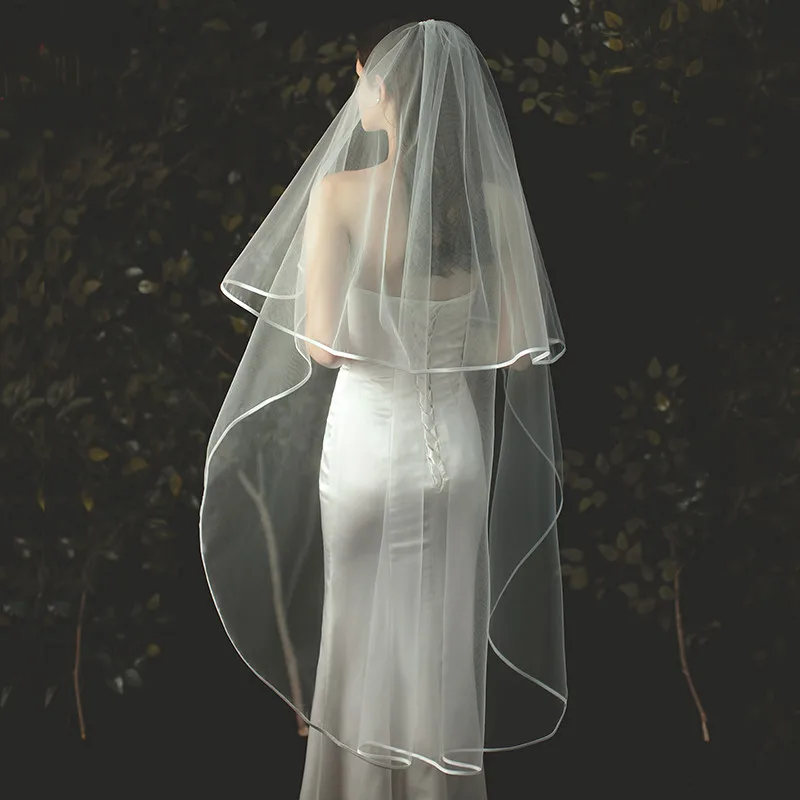 LZPOVE In Stock nuovi veli per la sposa 2023 velo trasparente semplice da sposa con pettine accessori da sposa avorio bianco